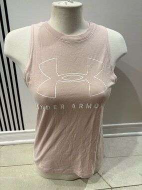Under Armour Light Pink Logo Muscle Tank Top